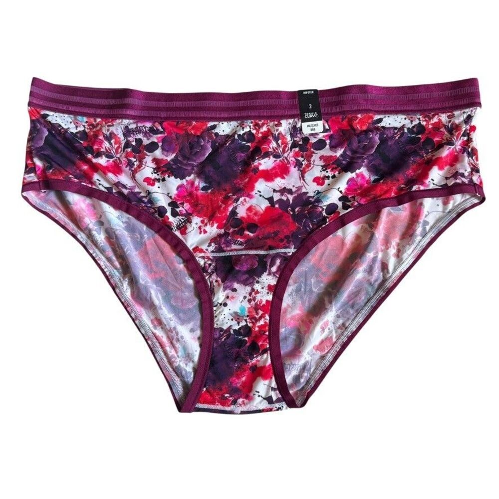 NWT TORRID Sz 2X Hipster Pantie Floral Silky Purple Breathable Lightweight Comfy